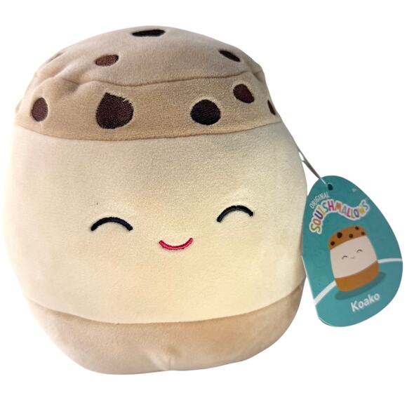 SQUISHMALLOWS Plush Koako ICE CREAM SANDWICH 7" Chocolate Chip Food KellyToy Tag - Picture 1 of 4